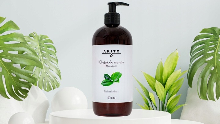 OLEJEK DO MASAŻU AKITO ZIELONA HERBATA OLEJ ARGANOWY NAWILŻAJĄCY 500ML
