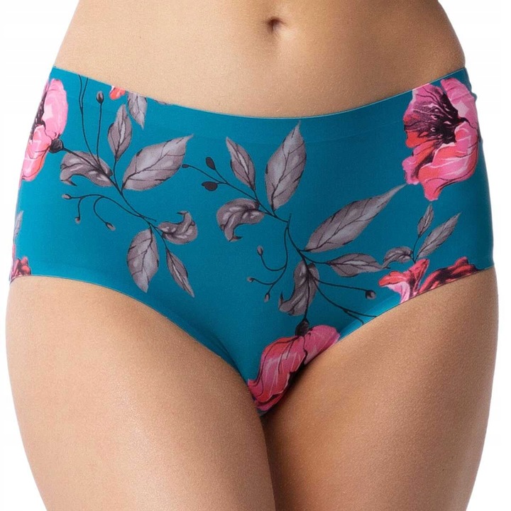 JULIMEX Figi damskie wysoki stan Wild Rose simple maxi M