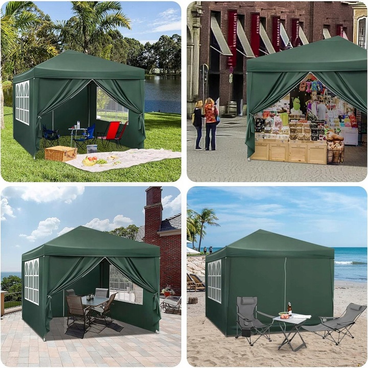 PAWILON OGRODOWY EKSPRESOWY NAMIOT HANDLOWY 3x3m AUTOMATYCZNY + 4