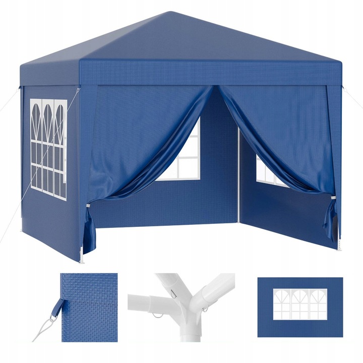 PAWILON OGRODOWY NAMIOT HANDLOWY 3x3 m + 4 ŚCIANY BOCZNE OKNA ZAMEK