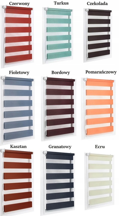 ROLETA ROLETY DZIEŃ NOC 57x150 CM Z NAPINACZEM NA WYMIAR RÓŻNE KOLORY