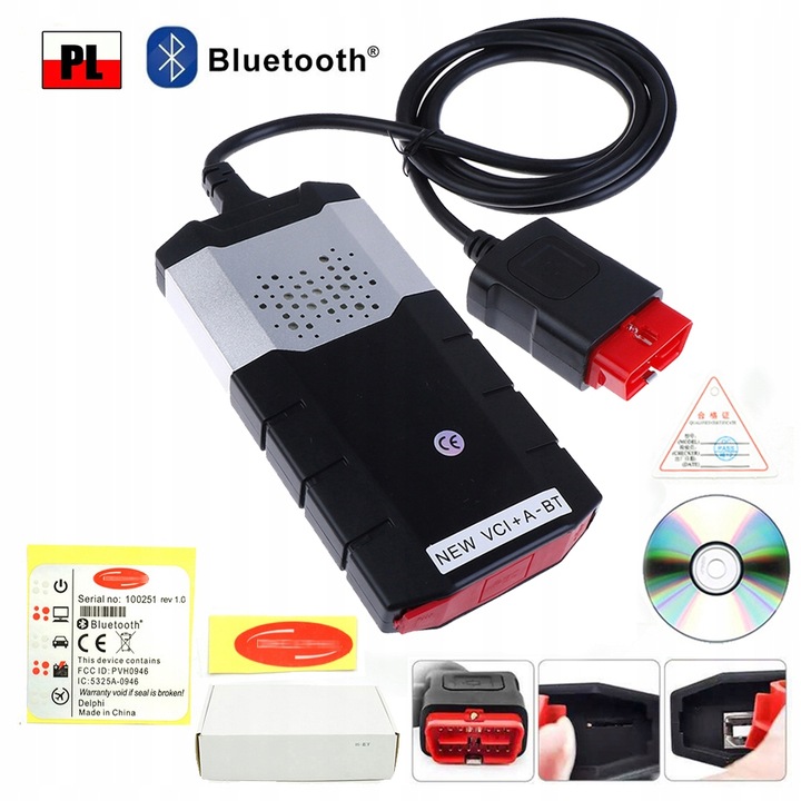 DELPHI DS150E INTERFEJS DIAGNOSTYCZNY SAMOCHODOWY BT PL 2024 PRO+ z Polski.