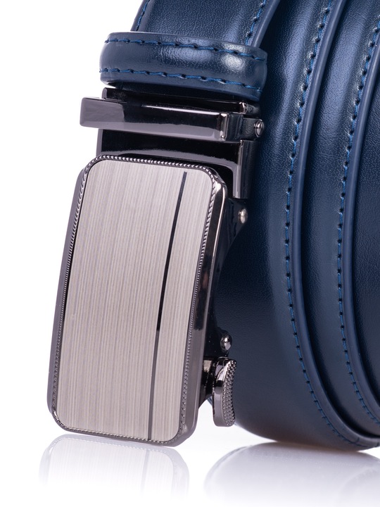 Pasek Męski Skórzany GRANATOWY klamra automatyczna