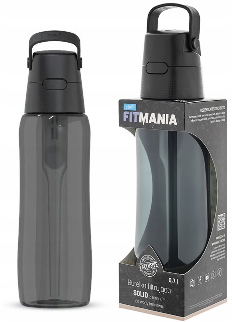 Butelka filtrująca Dafi SOLID 0,7 L Czarna barwiona FITMANIA