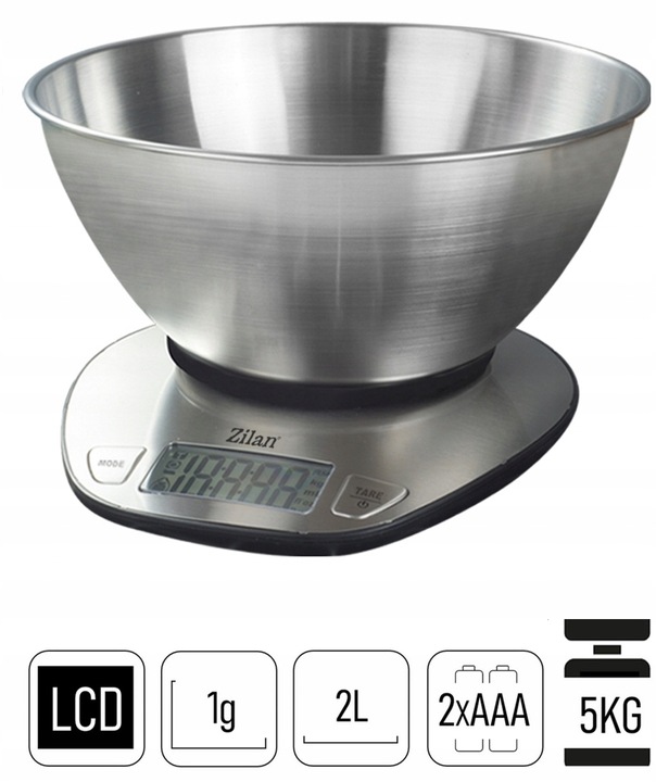 ELEKTRONICZNA PREZYZYJNA WAGA KUCHENNA 5KG MISA 2L
