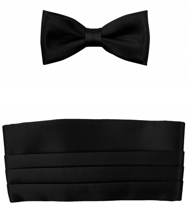 Czarny Dziecięcy Pas Smokingowy z Muchą PD04