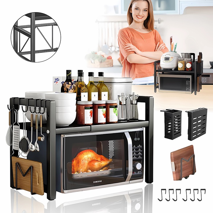 Półka Stojak na mikrofalówkę Regał kuchenny regulowany na