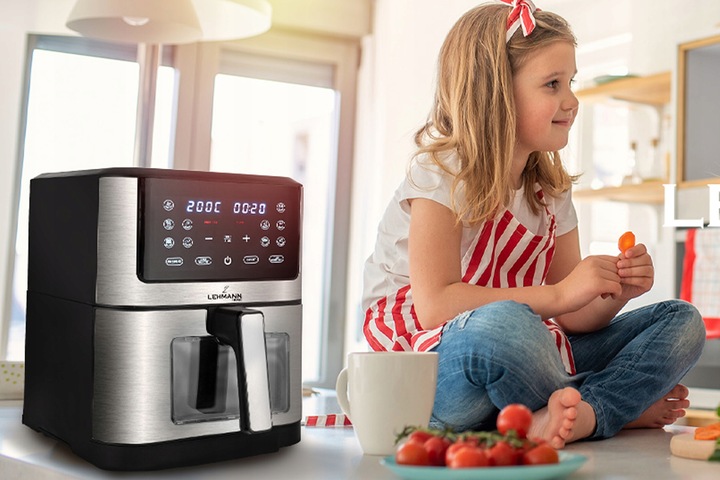 FRYTKOWNICA BEZTŁUSZCZOWA AIRFRYER 8L NIEPRZYWIERAJĄCA 12 PROGRAMÓW