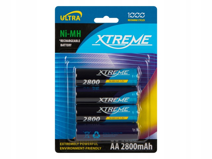 4 SZT AKUMULATOR XTREME Ni-MH AA R6 1.2V 2800mAh