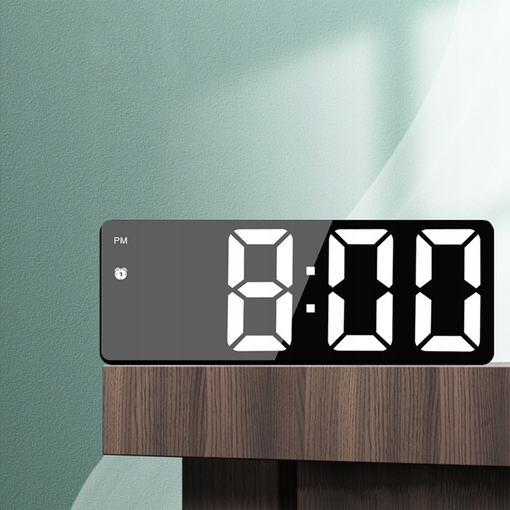 BUDZIK ZEGAR ELEKTRONICZNY LED GŁOŚNY STOJĄCY TEMPERATURA DATA + KABEL