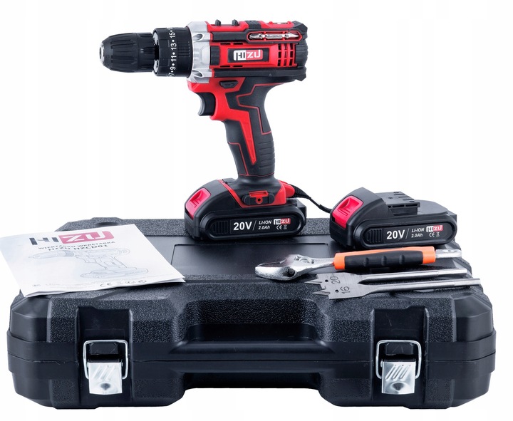 WIERTARKO WKRĘTARKA UDAROWA Z UDAREM ZESTAW NARZĘDZI +2xAKU +BITY