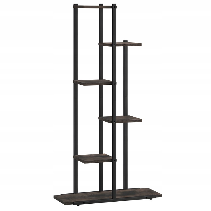 KWIETNIK METALOWY PIĘTROWY STOJĄCY STOJAK LOFT PÓŁKI NA KWIATY DĄB WYSOKI