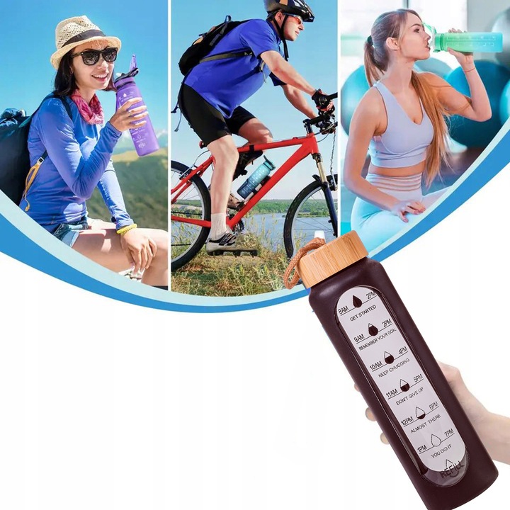 BIDON BUTELKA SZKLANA SZCZELNA NA WODĘ KUBEK POJEMNIK NA NAPÓJ SHAKER 1L