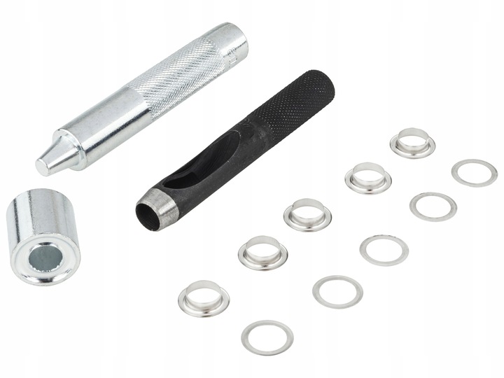 OCZKA DZIURKACZ ZAKUWARKA NAPY 12MM DO PLANDEK NAMIOTÓW ZESTAW 100