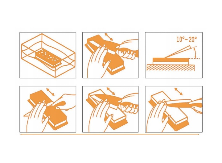 OSTRZAŁKA DO NOŻY KUCHENNYCH NOŻYCZEK KAMIEŃ WODNY ZESTAW DO OSTRZENI