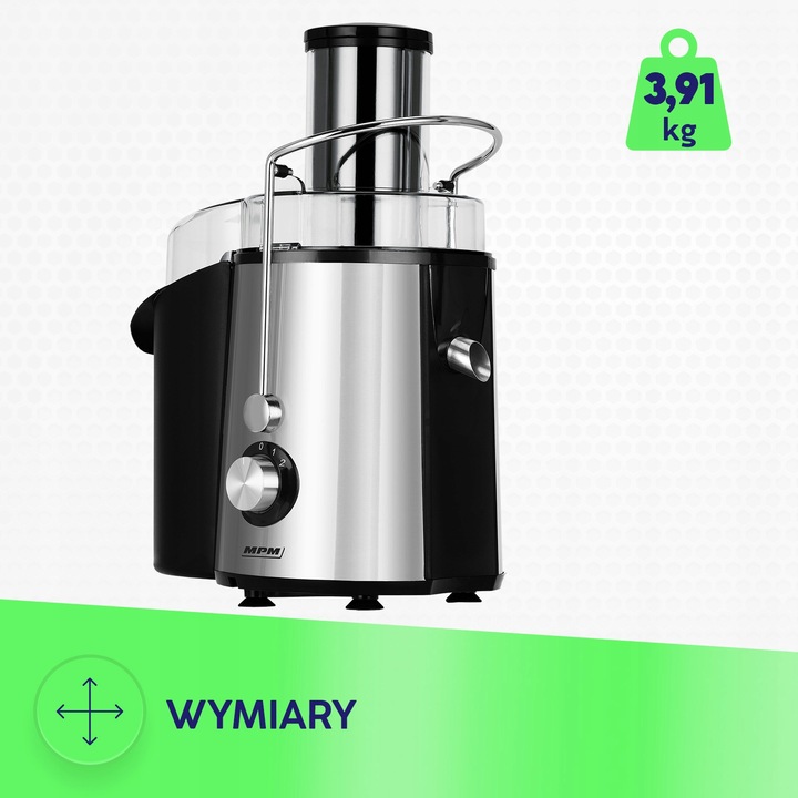 Sokowirówka wysokoobrotowa do owoców i warzyw srebrny/szary MPM