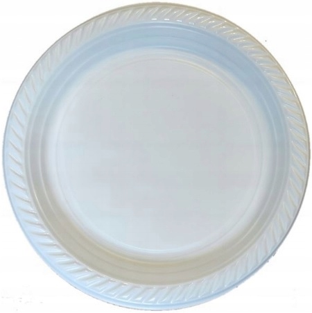 TALERZE TACKI PLASTIKOWE OBIADOWE BIAŁE 22 cm 100 sztuk