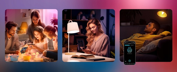 Smart Żarówka LED RGB E27 8.5W = 60W WiFi Rytm Muzyczny APP Lepro