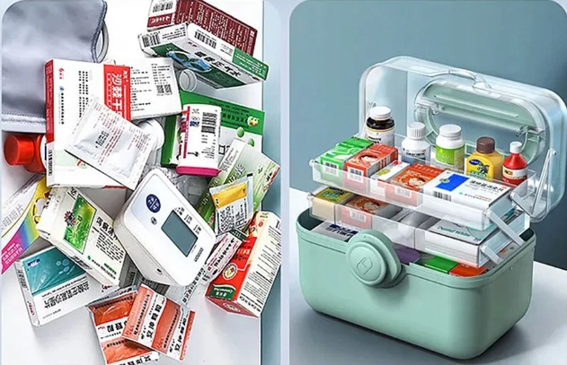 ORGANIZER NA LEKI POJEMNIK ZAMYKANY PUDEŁKO KASETKA APTECZKA 34x23x22 cm XL