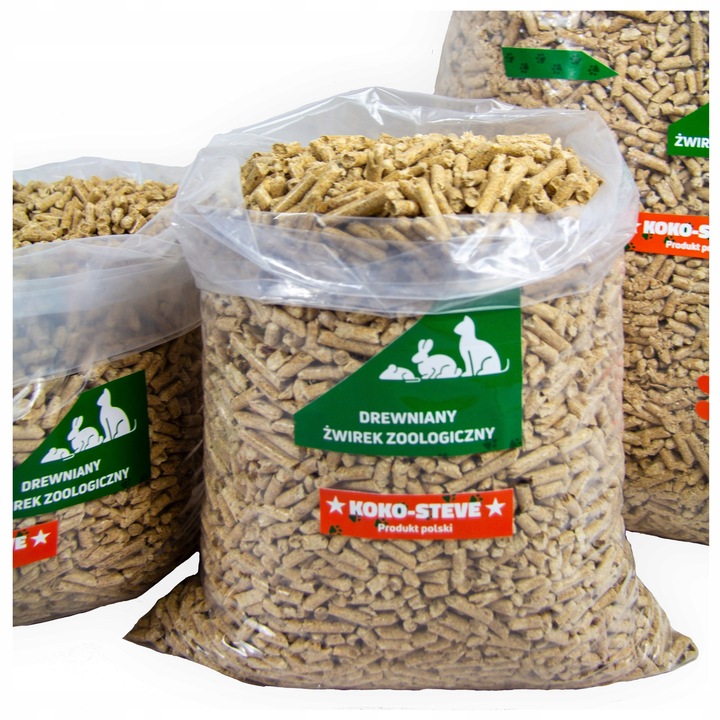 Żwirek pellet drewniany do kuwet kot świnka morska gryzonie EKONOMICZNY 50L