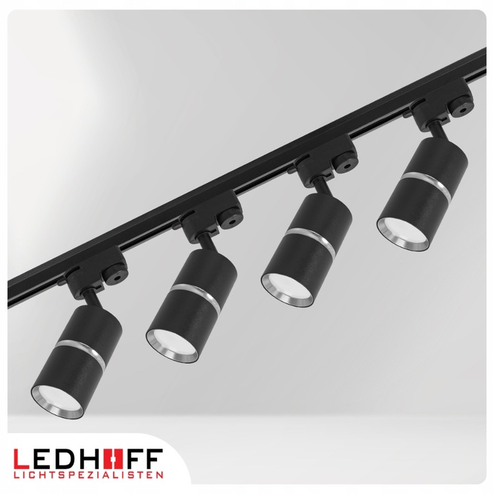 Łącznik z ZASILANIEM prosty do szyn oświetleniowych LED czarny