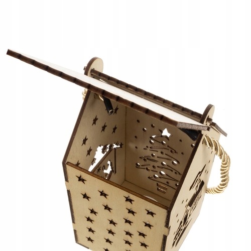 LED Lampion Adwentowy Drewniany Roraty Latarenka Dekoracja Świąteczna