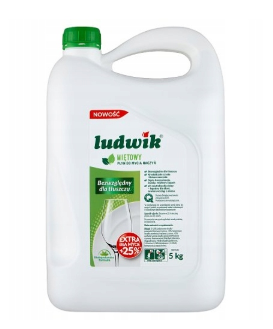 LUDWIK Płyn do mycia naczyń miętowy 5 kg