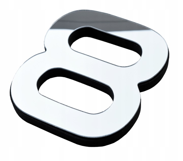 ZEGAR NAKLEJANY DIY 3D DUŻY CICHY POŁYSK EFEKT LUSTRZANY SREBRNY 130