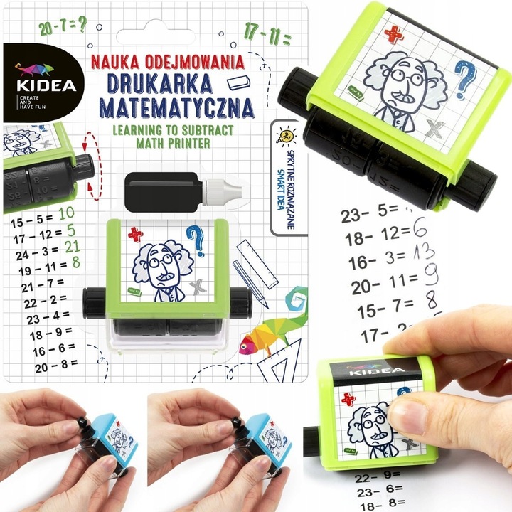 3x DRUKARKA MATEMATYCZNA NAUKA MNOŻENIE DODAWANIE ODEJMOWANIE KIDEA