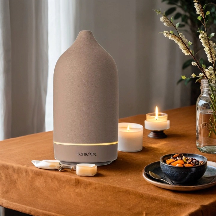 Dyfuzor Zapachowy Ceramiczny Aromaterapia CICHY Lampka Led 7 barw