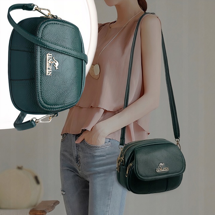 Torebka kuferek listonoszka skórzana na ramię Kangurek kopertówka Damska