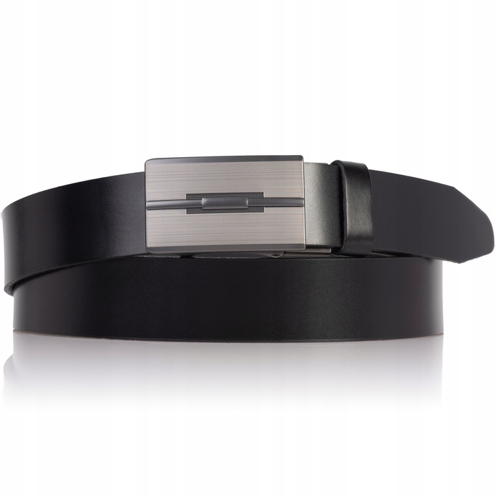 Pasek SKÓRZANY męski SEPHER Automat CZARNY spodni