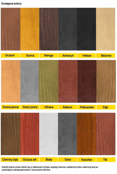 TRWAŁY IMPREGNAT / FARBA DO DREWNA OGRODOWEGO 20 KOLORÓW M&M Z WOSKAMI