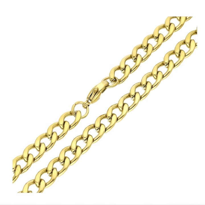 NASZYJNIK ZŁOTY ŁAŃCUCH PANCERKA 50 cm STAL CHIRURGICZNA 316 L