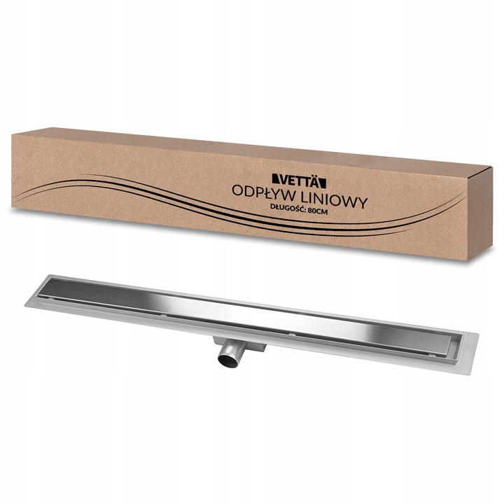 VETTÄ 2w1 ODPŁYW LINIOWY 80cm NISKI SYFON 52mm WYSOKA PRZEPUSTOWOŚĆ