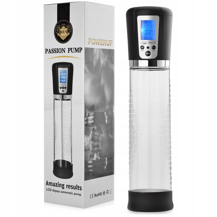 AUTOMATYCZNA POMPKA DO POWIEKSZANIA PENISA + SSANIE CZŁONKA - 4 FUNKCJE LCD