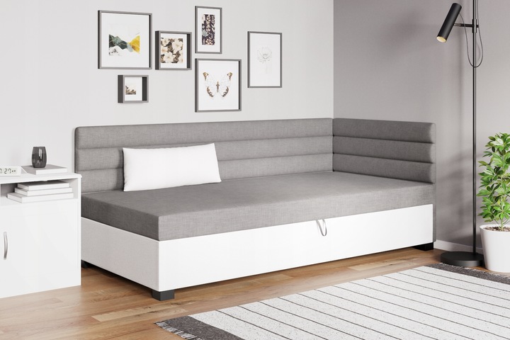 Tapczan pojedynczy łóżko z materacem Katrina 90 cm