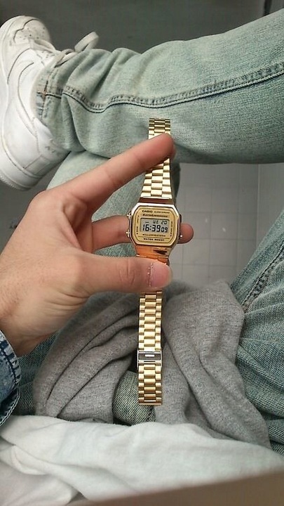 ZŁOTY ZEGAREK UNISEX CASIO RETRO A168WG-9W - KLASYKA + PUDEŁKO