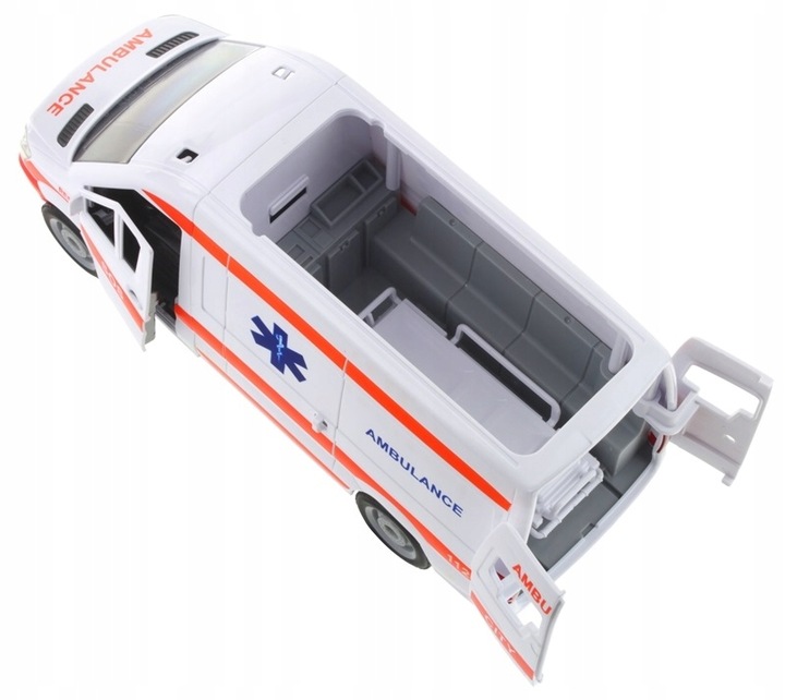 Ambulans Karetka Pogotowia Van Auto Napęd Dźwięki Nosze Otwierane Drzwi