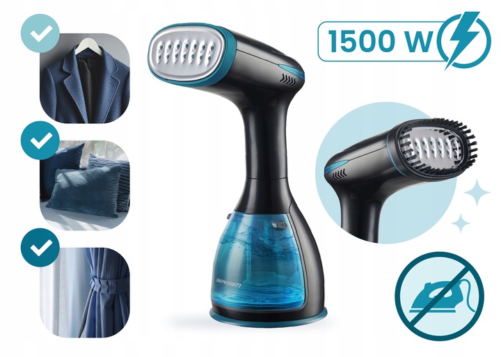 Parownica do ubrań 1500W Steamer parowy Żelazko parowe ZESTAW 32g/min