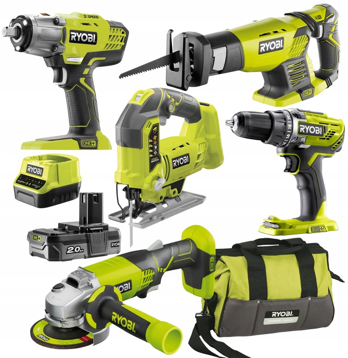 RYOBI ZESTAW COMBO 5 NARZĘDZI WKRĘARKA + TORBA