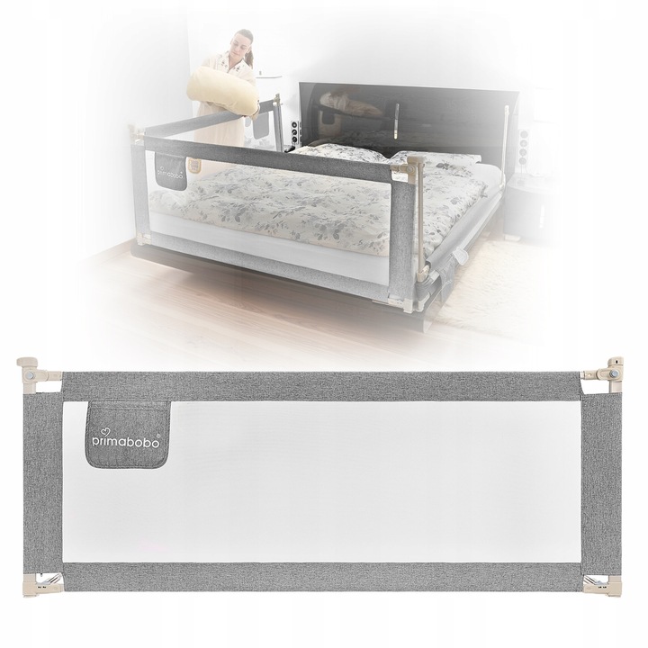 PRIMABOBO Barierka ochronna do łóżka CLASSIC 140cm dla dzieci WYSOKA