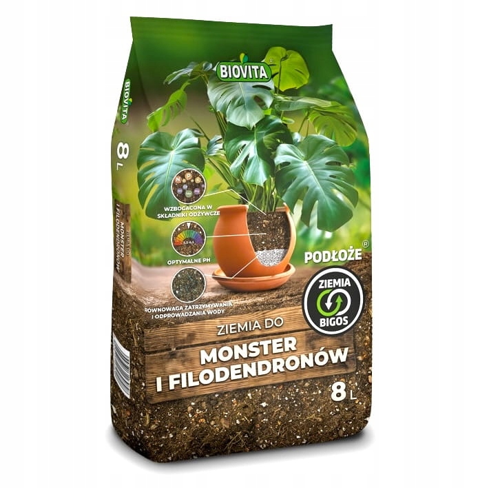 Ziemia Biovita Bigos 8L - lekkie podłoże do monster i filodendronów
