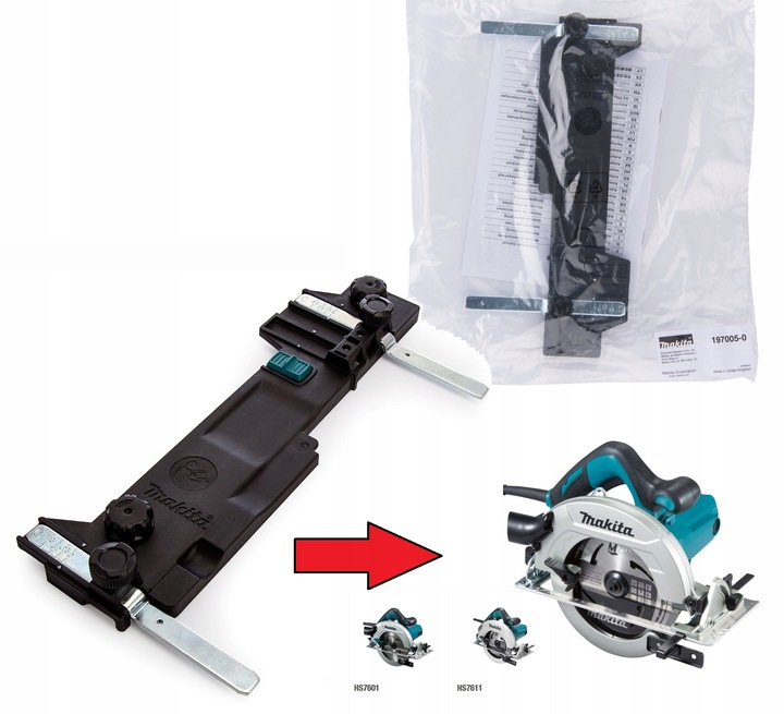 Makita 197005-0 Adapter szyny prowadzącej do Pilarka HS7601 HS7611
