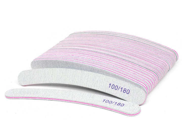 100 x PILNIK DO PAZNOKCI BANAN ZEBRA SZARY 100/180