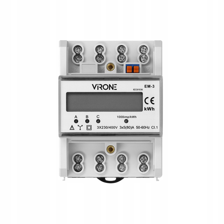 Licznik Energii 3 Fazowy Podlicznik Prądu Trójfazowy 80A
