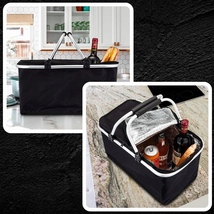 KOSZ PIKNIKOWY SKŁADANY KOSZYK TERMICZNY NA ZAKUPY PIKNIK RÓŻNE WZORY