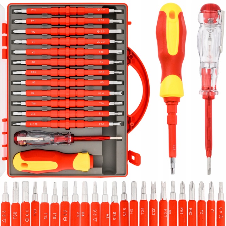 ZESTAW WKRĘTAKÓW ŚRUBOKRĘTY IZOLOWANE 25 ROZMIARÓW + WALIZKA DLA