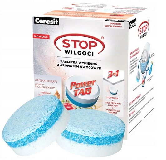 Ceresit STOP WILGOCI PEARL tabletki zastępcze 2w1 energiczne owoce (2x300g)