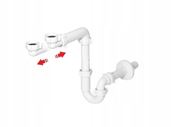 SYFON DO ZLEWU umywalki biały+korek do zlewu KLIKKLAK srebrny bez przelewu